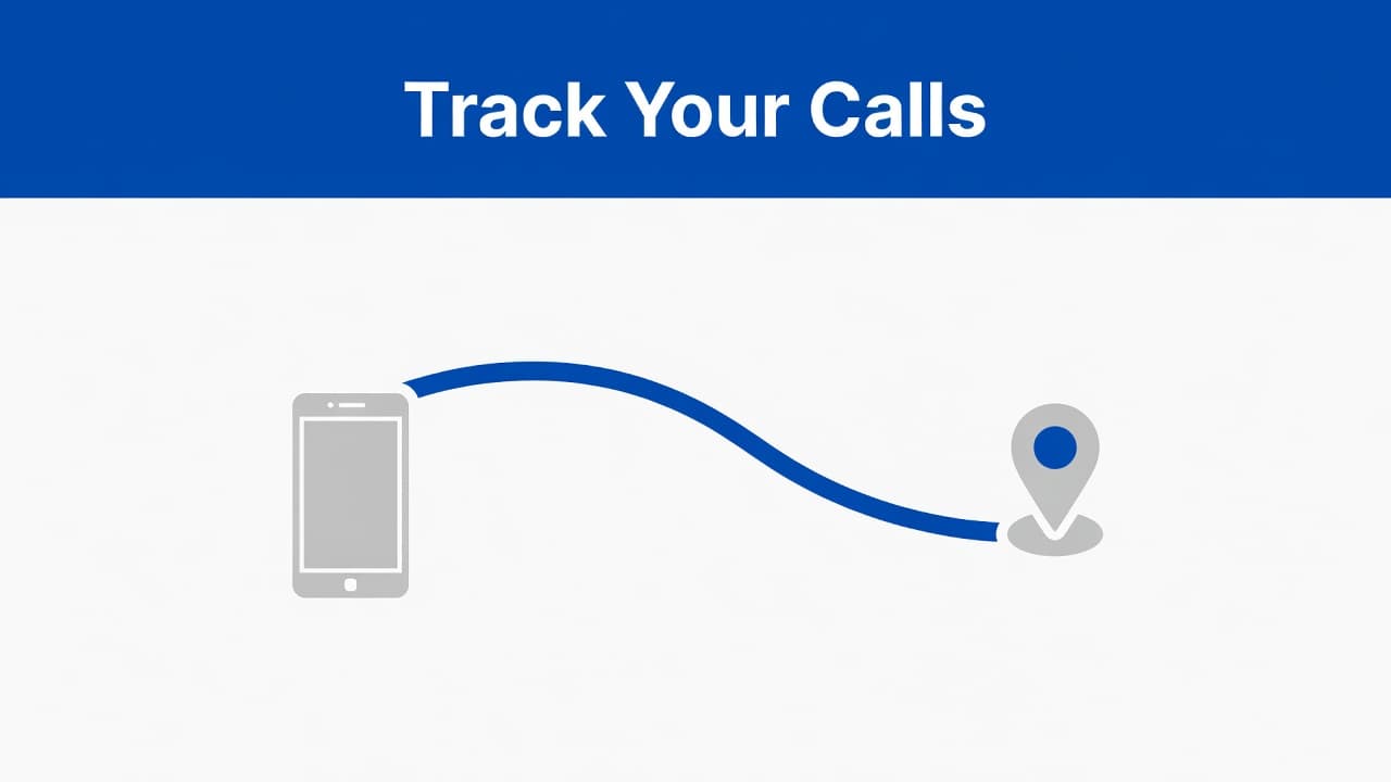 google business profile tracking number illustration showing a phone connected to a map pin