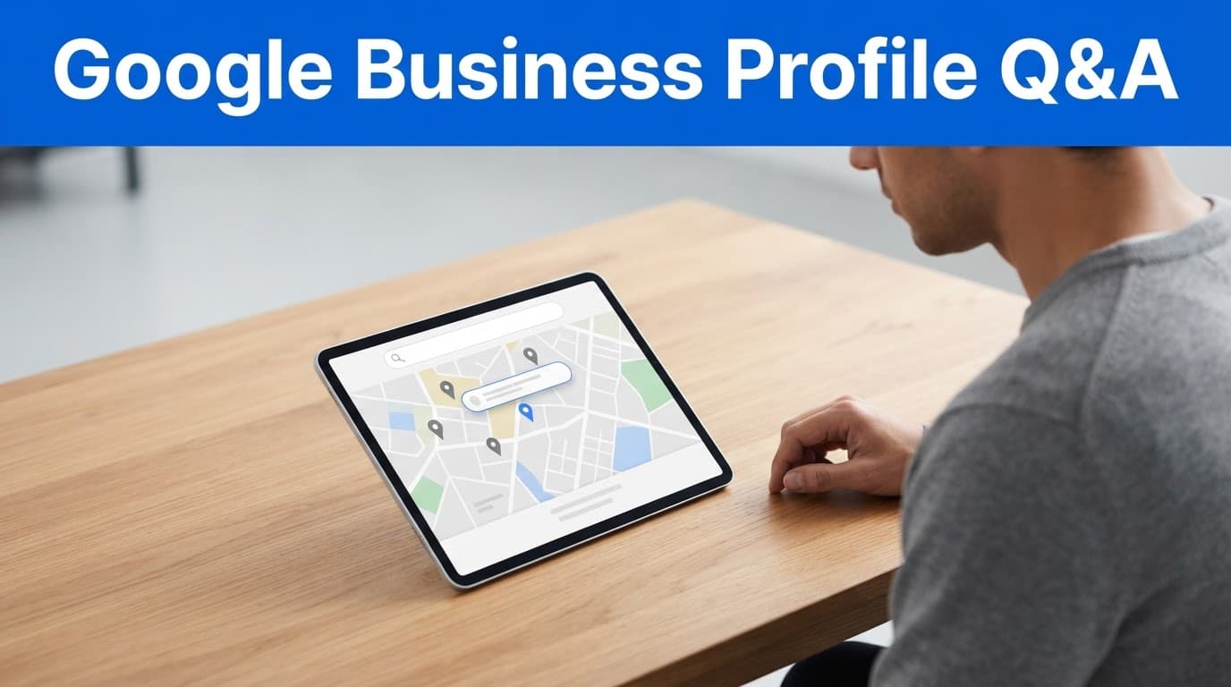 Google profile questions shown on a local map interface