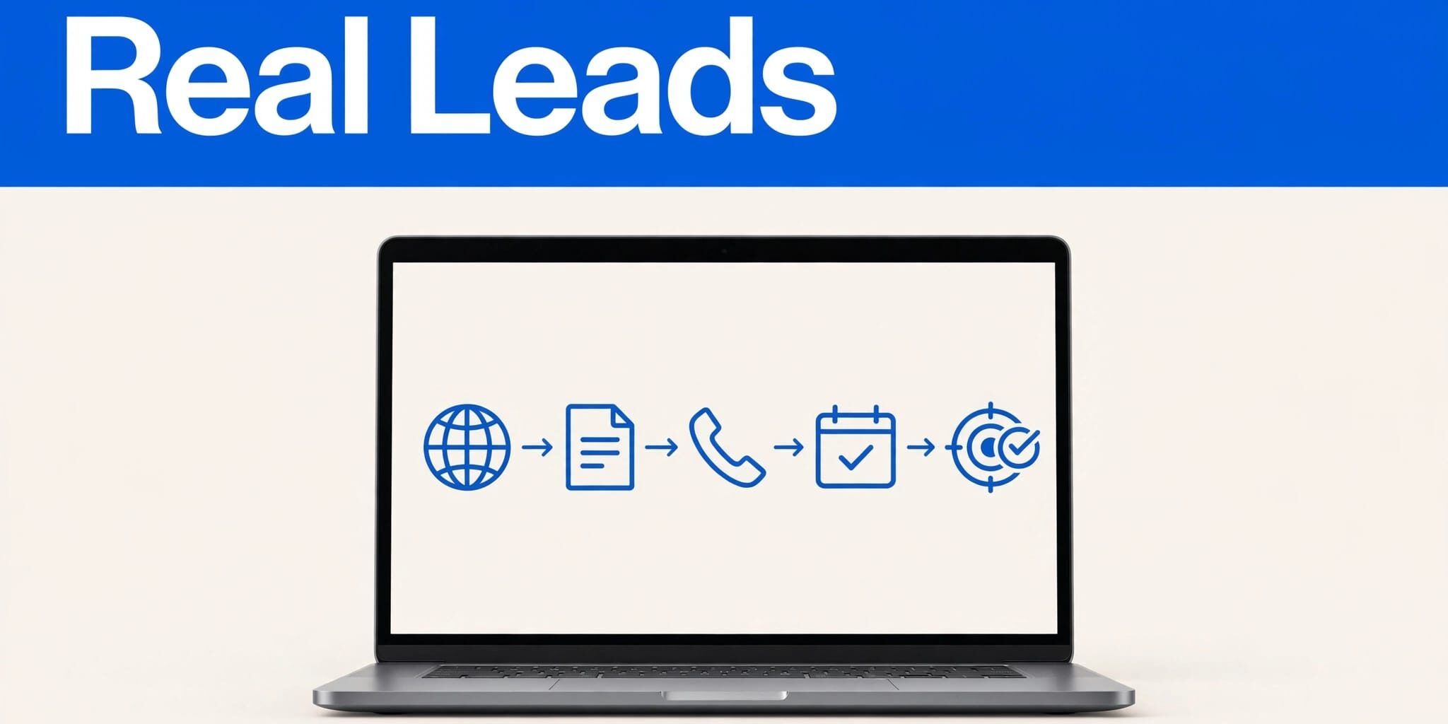 Laptop showing a dashboard that connects website actions with qualified leads.