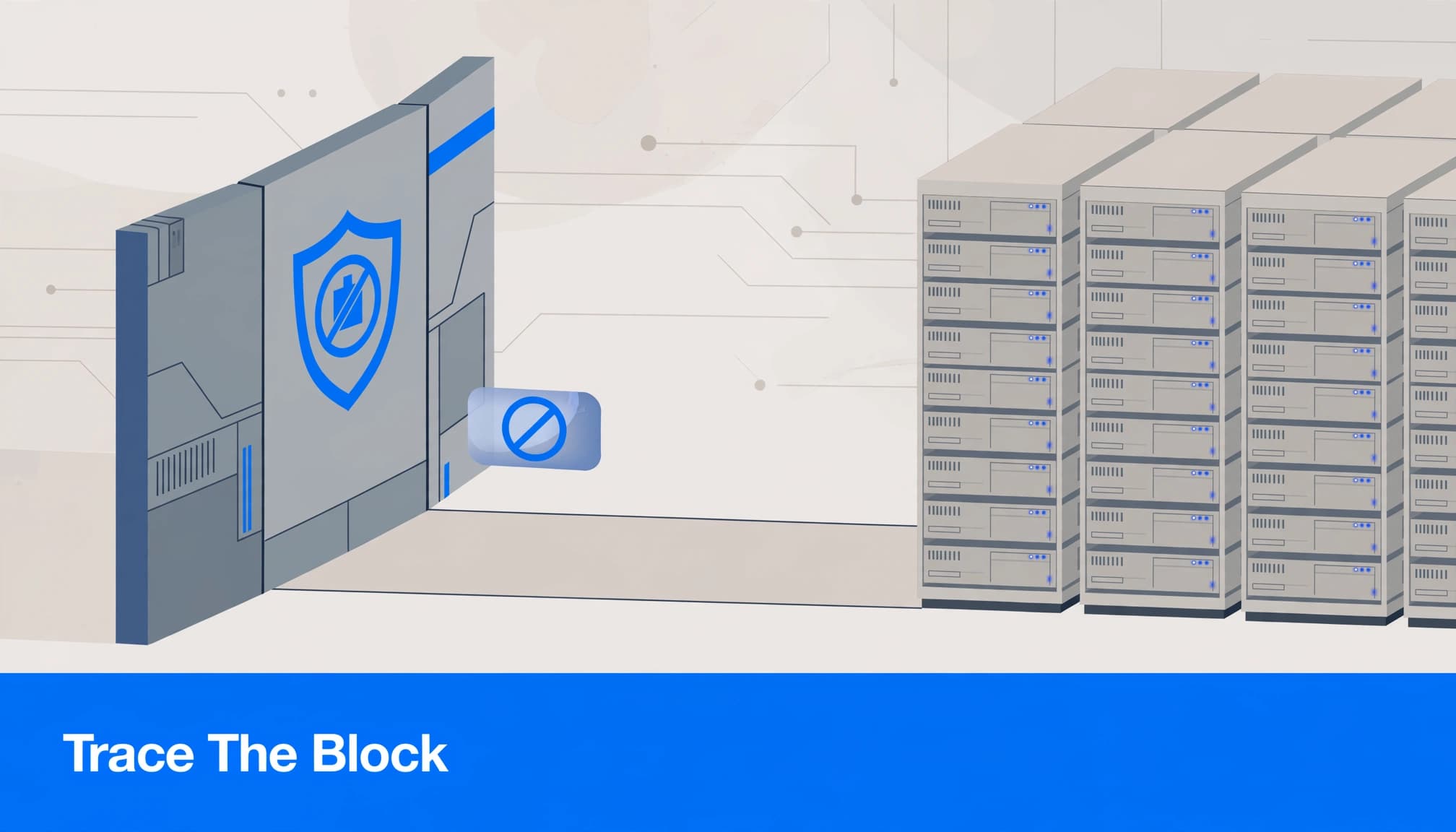 WordPress 403 error illustration showing a firewall blocking a request before it reaches a server