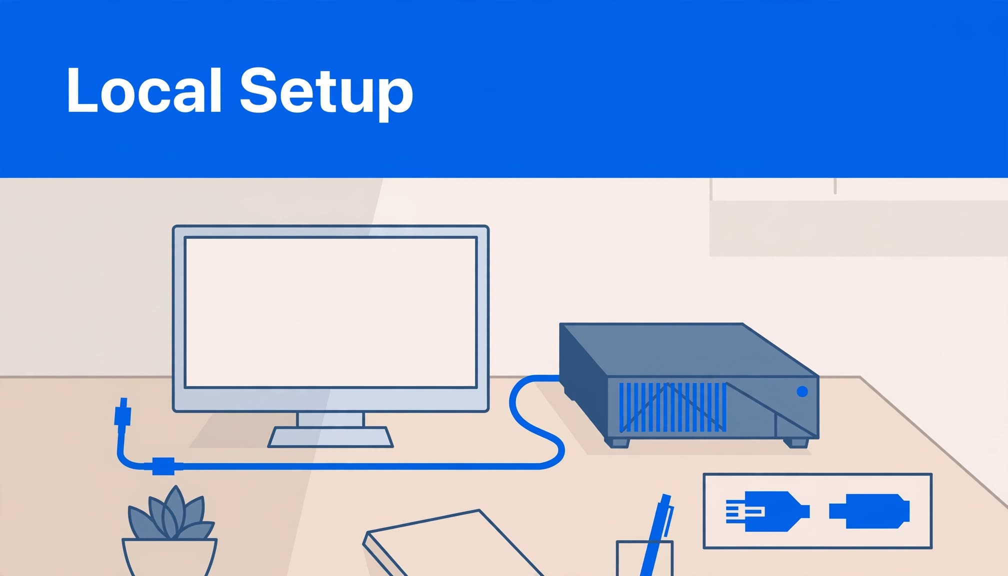 Local MAMP setup illustrating a computer connected to its local database server.
